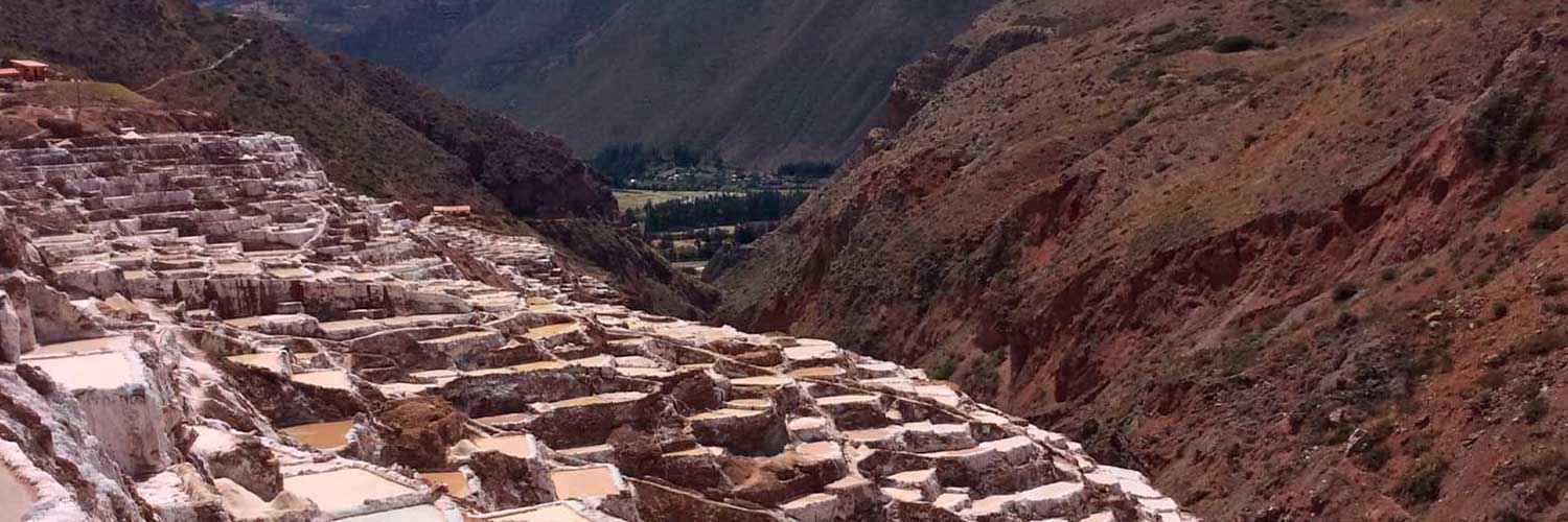 This is the famous Maras salt mine located in Peru